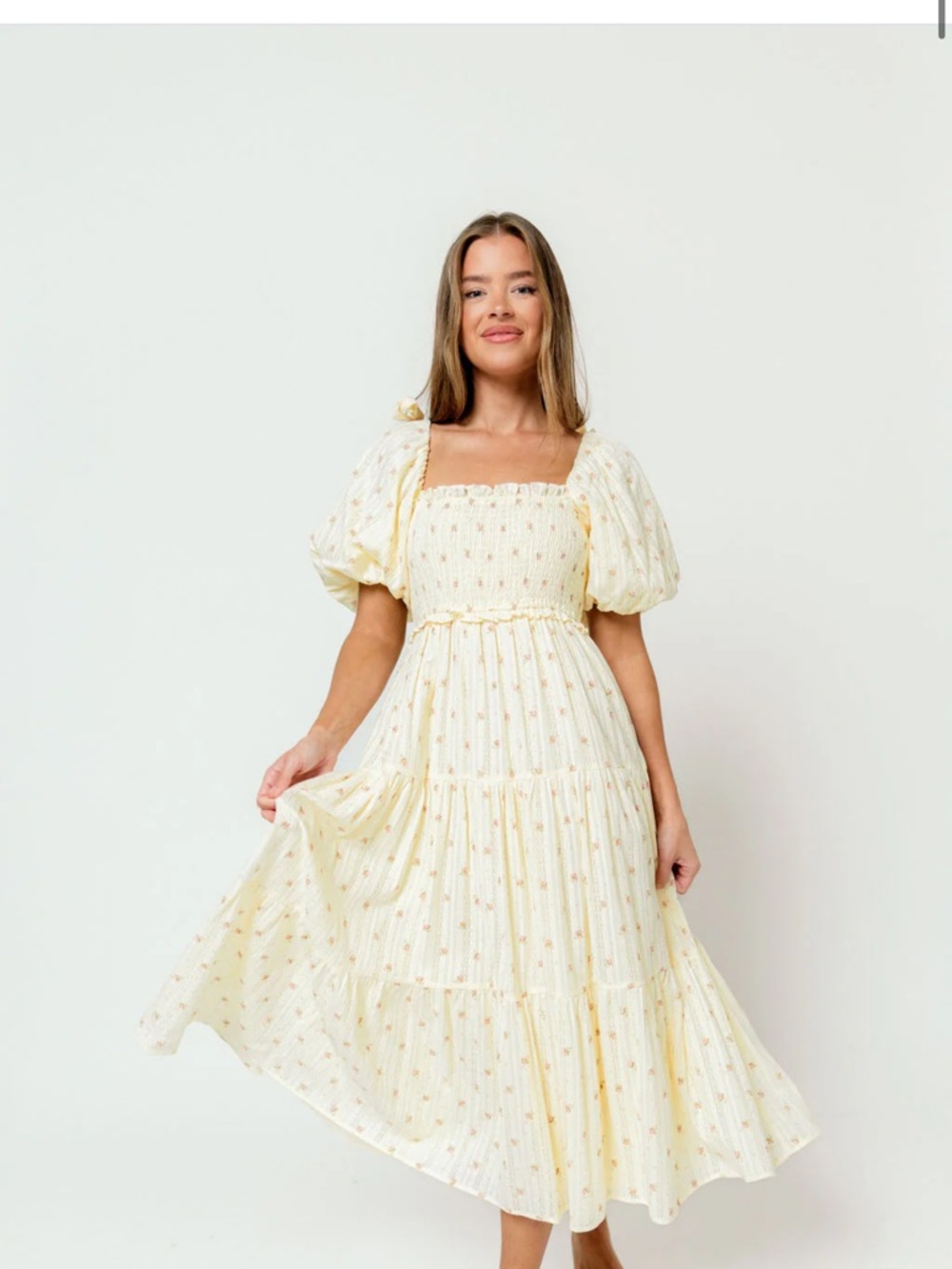 Worth Butter Floral Cotton Midi Dress - Picture 2 of 4